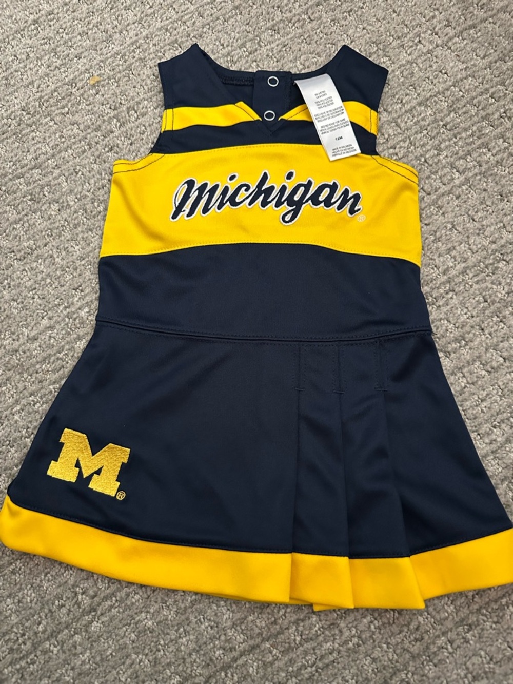 Michigan Cheer Dress in Navy and Yellow
